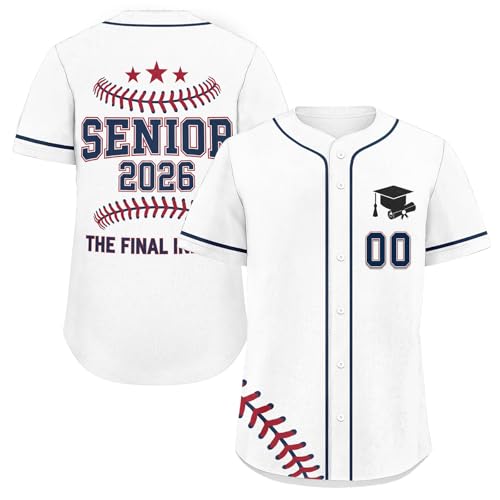 Custom Senior 2026 Class Jersey para estudiantes Camiseta personalizada de graduación escolar con nombre y número para hombres, mujeres y jóvenes
