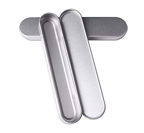 LASSUM 2 Pcs 7 x 1.5 x 0.8 Inch Empty Hinged Tin Box Container for Pen Pencil,Makeup Brushes,Syringe and Ect