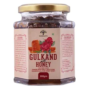 Organic & Natural Honey Gulkand Prepared Using Sun Cooked Damask Rose Along with Forest Honey 300gm
