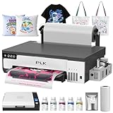 PLK Impresora DTF A3 con cabezal de impresión XP600 y alimentador de rollo, doble velocidad de impresión, DTF L8058 mejorado con sistema de agitación de tinta blanca, transferencia 100% para impresión