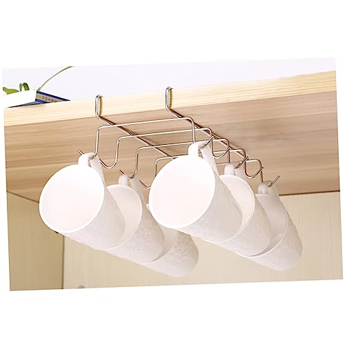 LABRIMP Cup Storage Holder Rack 304 Stainless Steel No Nail Hanging 10 Hooks for Mugs Elegant Kitchen Storage Rack for Kitchen Supplies - Thumbnail 3