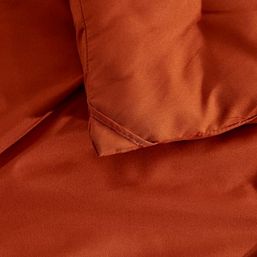 Nexhome King Comforter Set Pintuck Rust Comforter Set Soft Pinch Pleat Microfiber Lightweight Down Alternative All Season 3 Pieces Bedding Comforters & Sets（1 Comforter 2 Pillow Shams） #TOP6