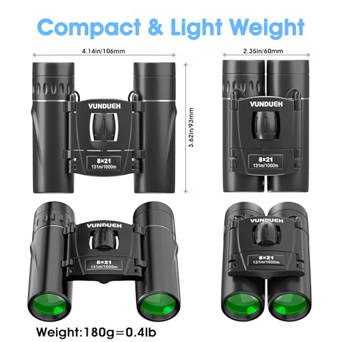 Image of Mini Compact Binoculars for Adults and Kids - Waterproof High Powered Easy Focus Small Binocular, Ideal for Bird Watching, Hunting, Concert, Theater, Travel, Hiking, Sightseeing & Outdoor Sports