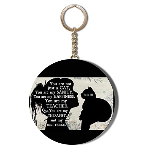 Gift Insanity Humour - Cat Lover And Cat Thoughts - F**K Off - 55Mm Keyring Bottle Opener