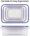 Food Storage Containers with Lids Airtight, Plastic Food Container Set, SIKITUT Airtight Storage Containers(8 Pack) for Home, Kitchen, Leak Proof, BPA-Free