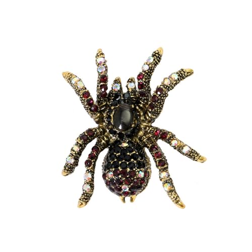 Image of Spider Brooch pins Crystal Rhinestone Women Enamel Insect Pin Lapel Pin Safety Pin