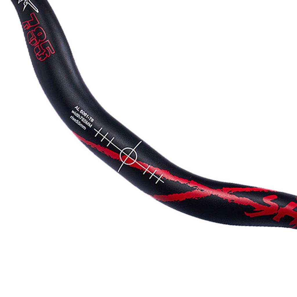 Manillar para Bicicleta de Montaña, Aleación de Aluminio 6061, Manillar Elevado para Descenso, BMX, Ciclismo, Uso Diario Y Ocio, Negro + Rojo