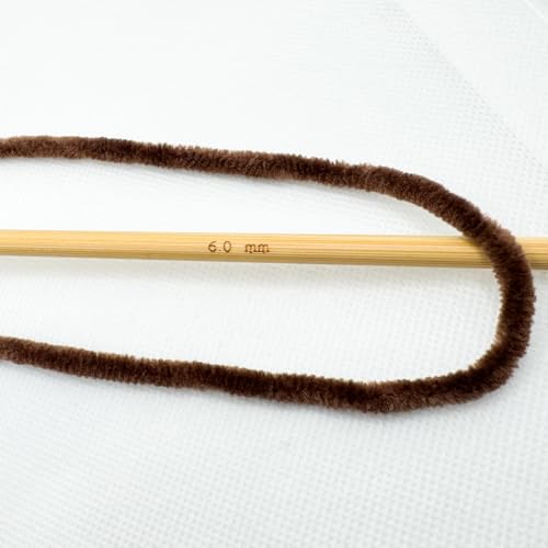 Image of Cuddly Velvet Chenille Yarn, Super Soft Fluffy Bulky for Knitting Crocheting Crafting Blanket Amigurumi, Durable for Shedding, 100 Gram (3.53 Ounces) 109 Yards (100 Meters) (Chocolate Brown)