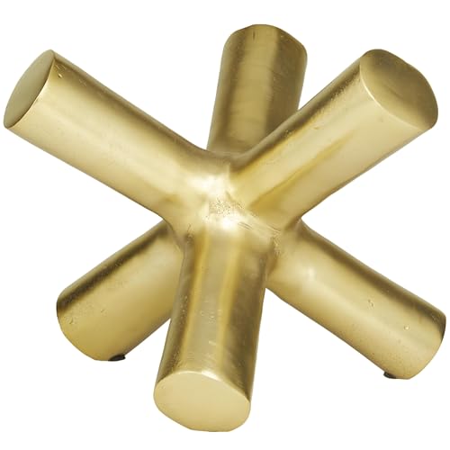 Sculpture abstraite Deco 79 dorée en aluminium objet décoration salon moderne - 4
