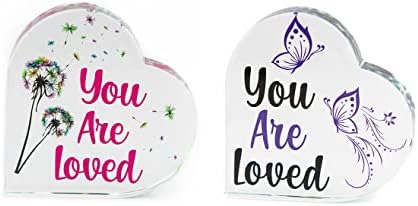 You Are Loved Heart Shaped Crystal Glass Love Sign! Great Gift Anyone for Any Occasion. Great