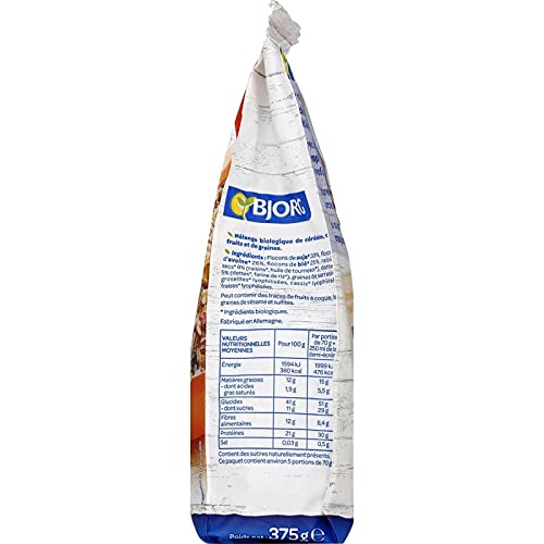 BJORG Muesli Protéines Soja 375g - Petit déjeuner bio riche en protéines pour une nutrition équilibrée et saine. - Lot De 3 - Vendu Par Lot