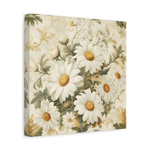 Tableau fleurs marguerites pour illuminer un mur sombre facilement en 30x30