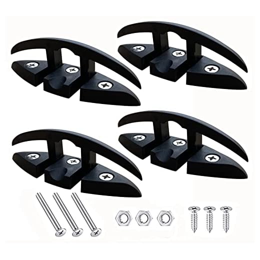 Lsahyong 4 Pack 5" Folding Flip Up Cleat Dock Deck Boat Marine Kayak Hardware Line Rope Mooring Cleat Accessories