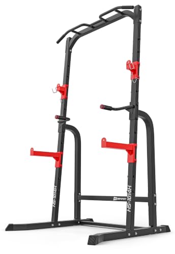 HOP-Sport® Chaise Romaine HS-1014K, Station de Musculation pour Les dips et Les Pompes avec Double sécurité pour la Barre, Squat Rack, Power Tower avec Station à Dips et Barre de Traction sur Pied
