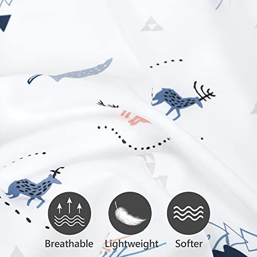 Tillyou Microfiber Mini Fitted Crib Sheet Set - 100% Polyester Toddler Bed Mattress Sheets,Standard 38”X24”X5”,Woodland Animals #TOP4