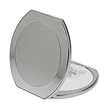 Taschen-Spiegel Silber mit 10-fach Vergrößerung. Kosmetex, Ø10.5cm, Taschen Kosmetik-Spiegel