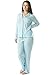 Casual Nights Women's Long Sleeve Notch Collar Satin Trim Floral print Pajama Set