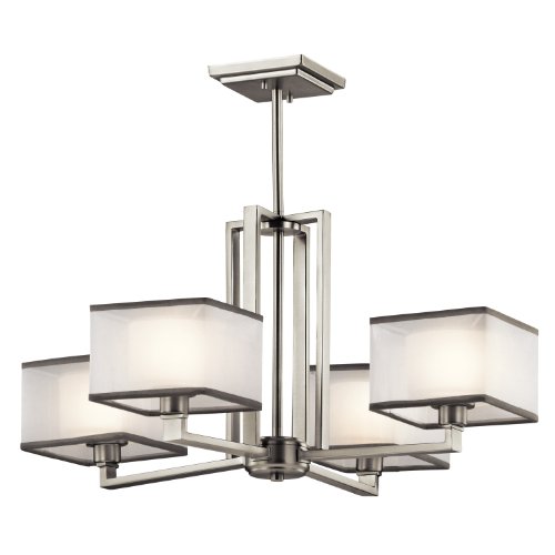 Tech Deals 🔥 Kichler 43438NI Kailey Chandelier 4-Light, Brushed Nickel