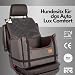 Golden Dog - Transportbox Hund mit Sicherheitsgurt M-52x44x33 cm - Leder Imitation Autositz Hund, Wasserdicht Hundesitz Auto - Beifahrersitz Hundebox Faltbar - Anschnallgurt Hundekorb Auto, Grau