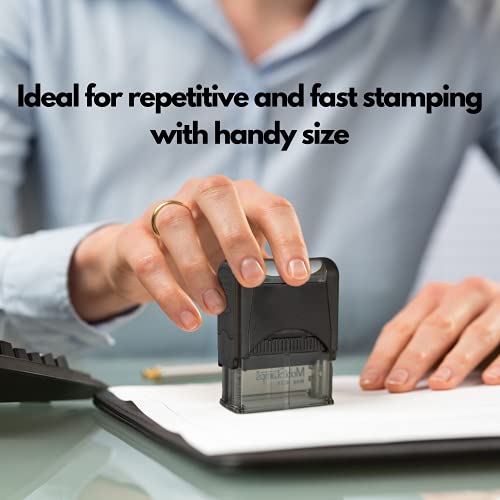 Self Inking Rubber Stamp, Refillable Red Ink Preinstalled - 1.4" X 0.51" X (35 X 8Mm) (Paid) #TOP3