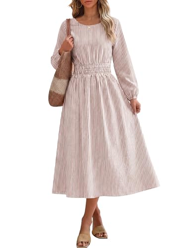 ANRABESS Women's Striped High Waist Midi Dress w/ Pockets 17.99 + Free Shipping + 50% Off Code F4IQ5UUC - image 1
