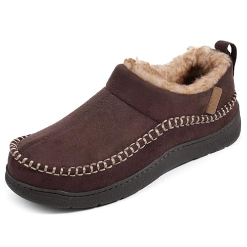 Zigzagger Men's Moccasin Ankle Toasty House Shoes Slippers Indoor Outdoor