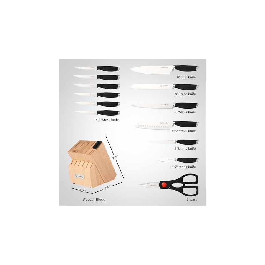 15-Piece-Knife-Set-German-Steel-Durable-and-Dishwasher-Safe-Ergonomic-Handle-Knife-Block-set-with-Built-in-Sharpener-for-Chopping-Slicing-DicingCutting-Black 15-Piece Knife Set, German Steel, Durable and Dishwasher Safe, Ergonomic Handle Knife Block set with Built-in Sharpener for Chopping, Slicing, Dicing&Cutting Black