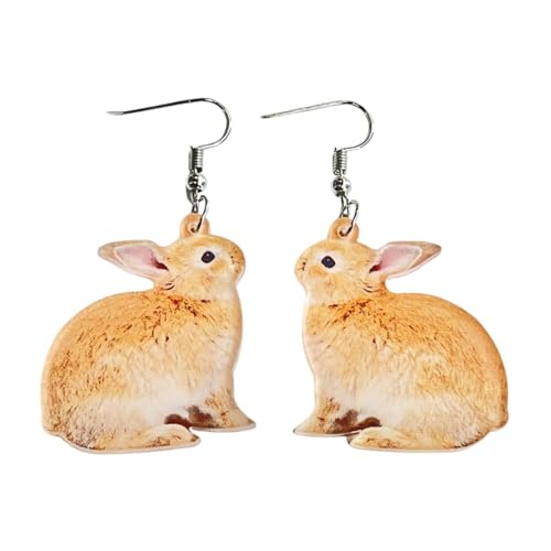 Fuqimanman2020 Easter Earrings Acrylic Cute Bunny Rabbit Egg Spring Flower Dangle Drop Earrings Easter Holiday Gifts for Women-F
