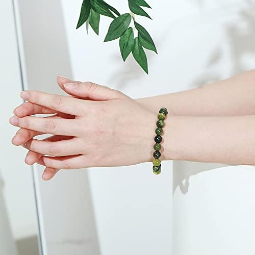 NewZC 120 PCS Natural Gemstone Beads 8mm Round Bracelet Beads Colorful Semi Precious Beads Exquisite Mix Jade Beads for Bracelet Jewellery Making Crafts DIY Decorations