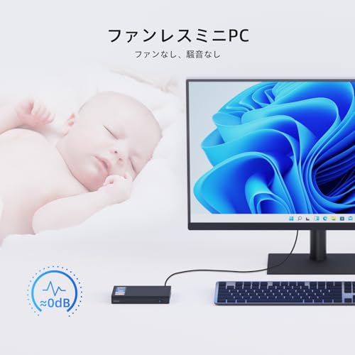MeLE Quieter3C WiFi5ファンレスミニPC Windows 11 Pro Celeron N5105ミニデスクトップコンピューター8GB 128GB の商品画像 1