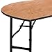 Flash Furniture Furman 5' Half-Round All-Occasion Wood Folding Event Table, Foldable Portable Half-Round Banquet Table with Wooden Top, Natural/Black