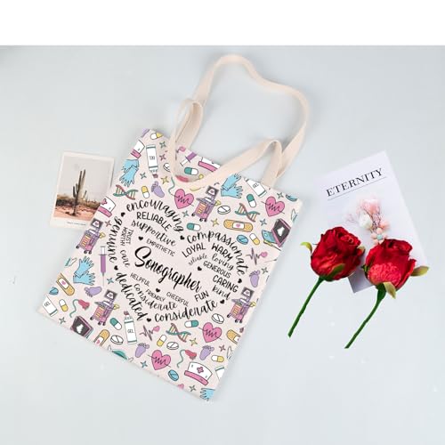Bolsa Tote de Lona JYTAPP Beige para Uso Diario miniatura 5
