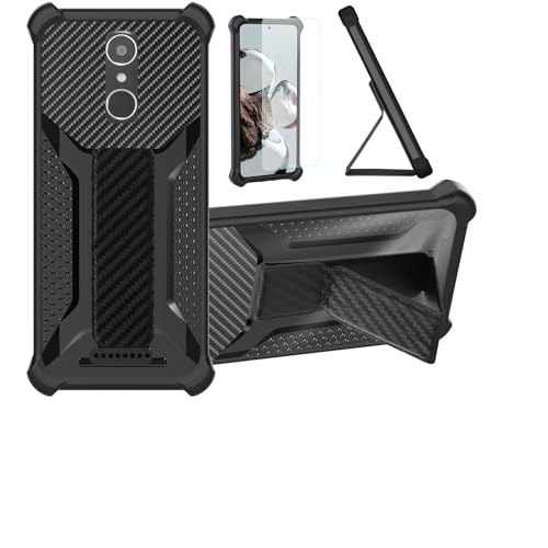 Aroepurt Hülle Für Gigaset GS160 Hülle Hülle Handyhülle Schutzhülle Cover [mit gehärtetem Glas-Screen-Protector] Hybrid [Folding Support Magnetic] [Frosted Anti-Fingerprint] Schwarz