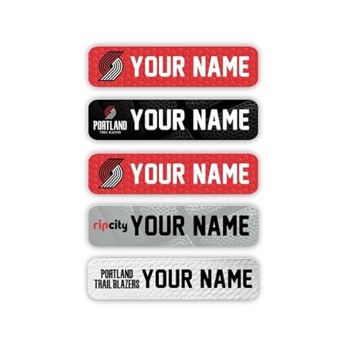 Oliver's Labels NBA™ Theme Iron-on Clothing Labels - 60 Permanent, Personalized Name Tags for Kids' Clothes, School Uniforms, Camp Gear - Washing Machine & Dryer Safe - Portland Trail Blazers™ Theme