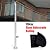 110CM High Glass Balustrade Railing Post Glazing Stainless Steel Pole Handrail Garden Fencing Silver with Top Seat (110cm End Post)