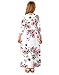 21KIDS Girls Floral Flared Pocket Maxi Three-Quarter Sleeves Holiday Long Dress,White,8 Years