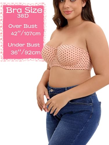 Image of Women's Push up Strapless Bra for Large Breasts with Clear Straps, Never Move On Party Cup B /C /D /DD /DDD /G