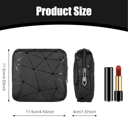 Ymapinc Period Sanitary Bag, Napkin Storage Bag Tampon Pouch Portable Feminine Care First Period Kit for Teen Ladies Women (Black)
