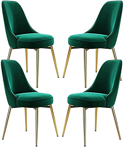 Juego de 4 sillas de Comedor de Cocina de Terciopelo tapizadas, Respaldo de Asiento, Patas de Metal, Silla Decorativa para el hogar, Sala de Estar, salón, cafetería, Restaurante, b