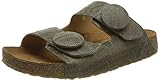 Vegetabil gegerbtes Leder Haflinger Damen Big Button Alina Flipflop, Taupe, 39 EU