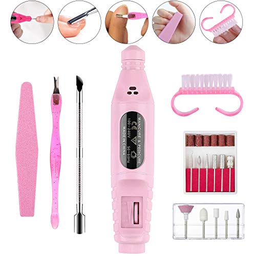 Electric Nail Drill Set, Coxeer 16PCS Nail Drill Kit Professional Cuticle Tool Kit Professional Nail File Kit for Acrylic Nail, Manicures and Pedicure