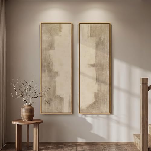 Set of 2 Neutral Vertical Wall Art