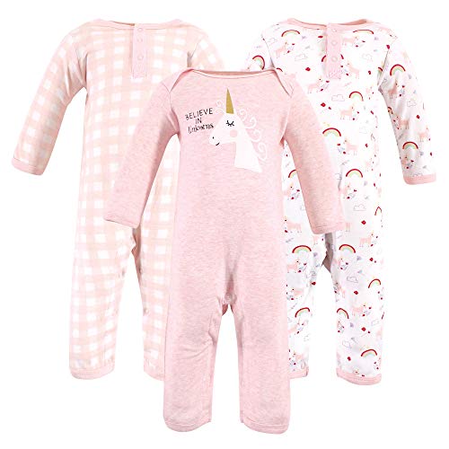 Luvable Friends Unisex Baby Cotton Coveralls, Unicorn, 3-6 Months
