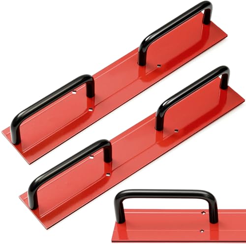 Blulu 2 Pack 18 in 16 Ga Sheet Metal Bender Folding Tool with Grips for Standing Seam Roofing Panels 3/8" & 1" Fold Depth Drip Edge Folding Tool Fits HVAC Applications Pipe Fitter Bending Supplies Red