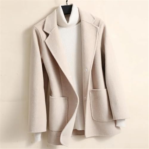 Women 100 Percent Wool Jacket Woolen Coat Winter Cashmere trench coat Slim wool coat4