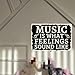 Cenacle Music Is What Feelings Sound Like Tin Sign 8x12 Inches Art Deco Rectangular Wall Mount Black Music Studio Decor