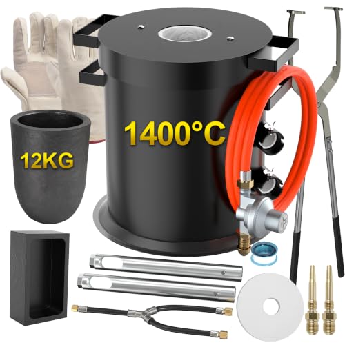 Image of Nelyrho 12KG Large Smelting Furnace Kit, 1400°C High Efficiency