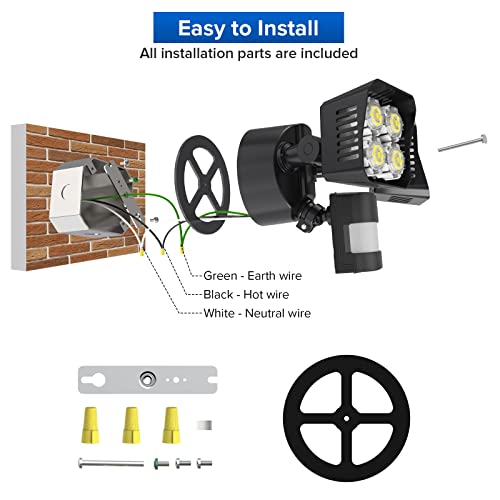 Sansi Led Security Motion Sensor Outdoor Lights, 30W (250W Incandescent Equivalent) 3400Lm, 5000K Daylight, Waterproof Floodlights, Black #TOP5