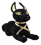 Ebros Gift Larger Black Gold Egyptian Mythology Classical God of Afterlife Sitting Anubis Dog Figurine Soft Collectible 11.5