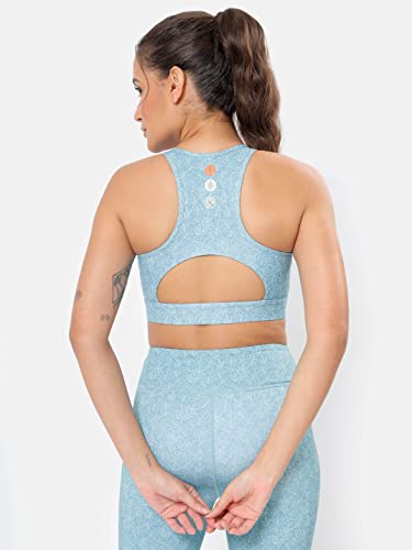 Image of CULT Cultsport Medium Impact Sports Bra | Slip on Workout Bra for Women for Gym | Criss Cross, Full Coverage, Anti Chafing | Contrast Seam Everyday Active Wear for Gym, Zumba, Yoga